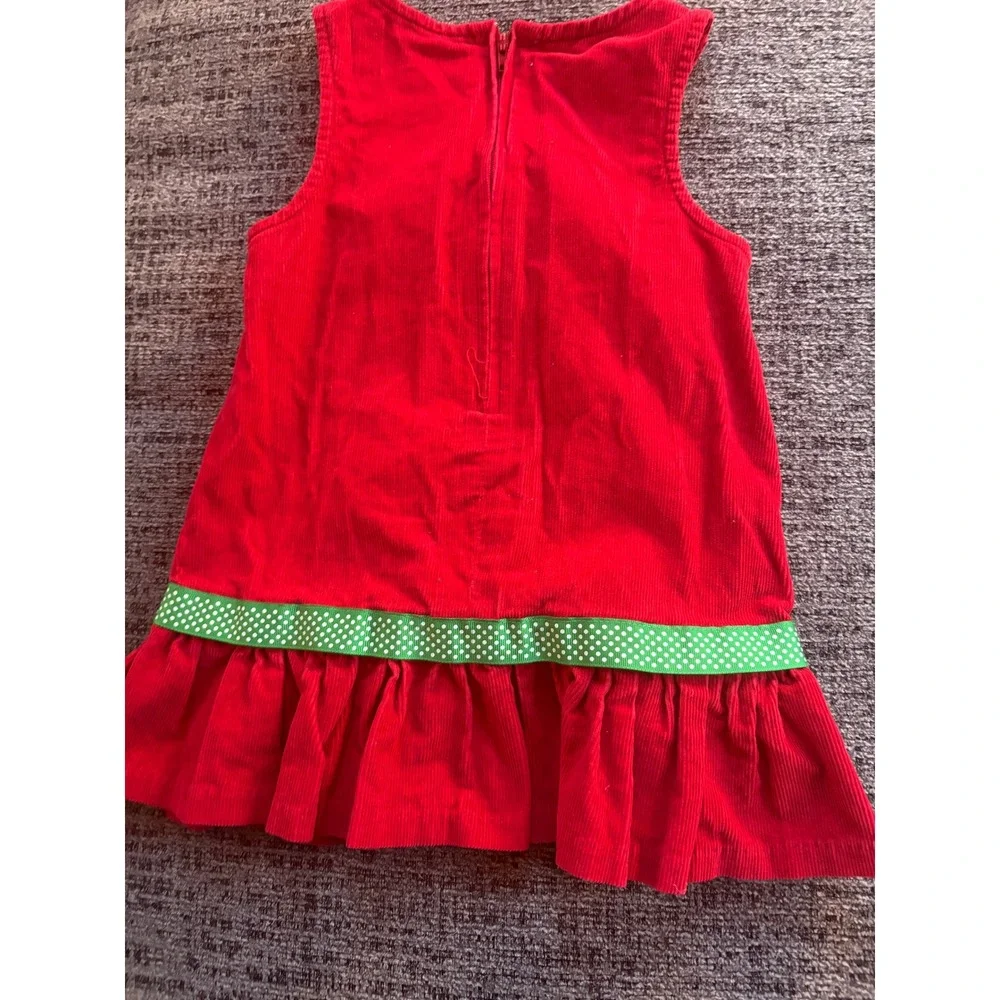Bonnie Baby Red Corduroy Reindeer Christmas Dress Toddler Girls Size‎ 24M